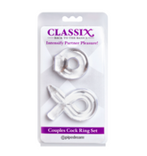 Anillo Classix Couples Cock Ring Set - Clear - Cake Sex Shop
